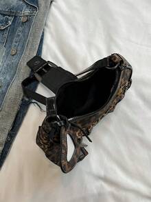 1 chiếc túi xách nữ phong cách retro moto punk đính đinh tán, dây đeo vai điều chỉnh được, dung tích lớn, chất liệu giả da mềm mại, màu gradient, thích hợp cho công sở, đi làm, hẹn hò, dự tiệc. - màu đen - Xem 8