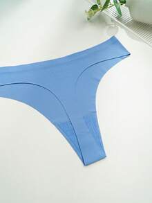 5pcs/Set Silky Sexy T-Back Seamless Elastic Thong Panties For Women, Low Waist - Multicolor - View 10