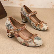 Chunky Heeled Women's Shoes, Comfortable For Long Wear Without Tiring Your Feet, Round Toe, Simple And Elegant, Suitable For Both Work And Everyday Wear. - 棕色 - 查看 7