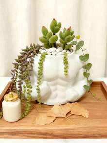 1 pezzo Vaso portapiante a forma di uomo muscoloso, vaso minimalista per piante grasse, vaso da bonsai da scrivania creativo, contenitore per piante artificiali, decorazione per la casa, decorazione per la stanza, vaso per fiori finti - Taglia unica - Visualizzare 6