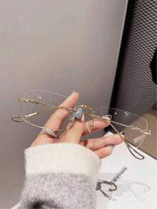 1副男女通用金属无框极简时尚无度数眼镜 - 彩色 - 查看 12