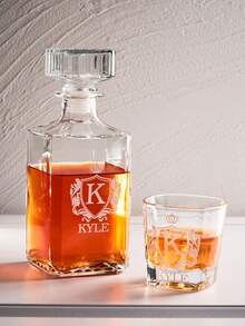 客製化 Logo 威士忌杯、個性化照片玻璃杯、客製化威士忌套裝配件、威士忌醒酒器 - 款式1 - 查看 6