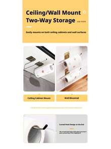 1pc, 2pcs Kitchen Paper Towel Holder, Household Lazy Rag Rack, No-Drill Wall-Mounted Creative Roll Paper Rack, Plastic Wrap Storage Rack - Cleaning Cloth Holder + Gray Double Metal Sheet (2-pack) - View 6