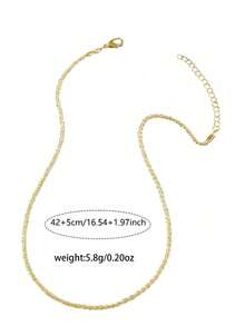 1 chiếc dây chuyền nhỏ nhắn bằng thép không gỉ mạ vàng 18K hình khối băng lấp lánh, thích hợp cho phụ nữ đeo hàng ngày. - Vàng - Xem 4