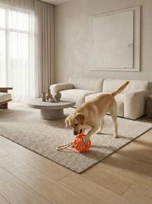 PETSIN Juguete masticable de TPR para perros, pelota de nudo de goma resistente con mango de cuerda trenzada, juguete para mascotas hueco de alta elasticidad para moler los dientes y entrenamiento, recomendado para perros medianos - Multicolor - Ver 5