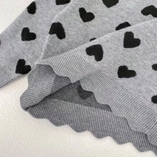Bộ đồ dệt kim mùa xuân/thu cho bé gái, gồm áo len dài tay họa tiết trái tim và quần dài, kiểu dáng thường ngày, đa năng. - Màu Xám nhạt - Xem 9