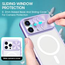 Ốp bảo vệ camera trượt từ tính mới (17pro/17promax/Air không có cửa sổ đẩy) - Ốp điện thoại bảo vệ tuyệt vời, tương thích với Apple --- Moto..., phiên bản quốc tế, không phải phiên bản nội địa. - Màu tím hoa cà - Xem 3