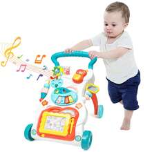 Multi-Functional Baby Walker-Push & Walk Learning Activity Walker With Drawing Board, Portable Activity Center For Boys & Girls, Music, Sensory & Balance Training Toy For Motor Skill Development (6M+) - Blue - View 11