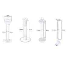 Clear Earrings Studs Retainers Plastic Pins And Back Rubbers Stoppers Acrylic Ear Lobe Tragus Piercing 20G - Clear - View 2