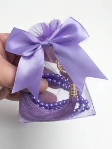 1件装99颗伊斯兰念珠手链，配蝴蝶结和欧根纱礼品袋，中东手持式念珠计数器，含99颗念珠，最佳礼品 - Tasbih gift - 查看 16