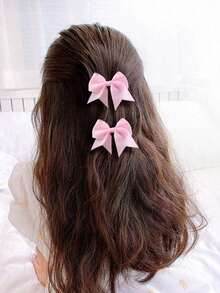 10pcs/Set Colorful Fabric Bowknot Hair Clips For Teen Girls, Cute & Versatile Hair Accessories, Suitable For Daily Use - 彩色 - 查看 2