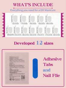 24片方形浮雕美甲贴纸，复古花框和心形图案，闪亮人造指甲，手绘花朵设计，适合女性日常佩戴和派对场合 - 彩色 - 查看 4