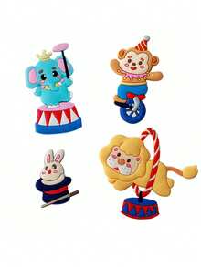 1个马戏团主题软橡胶人偶蛋糕装饰摆件，包括小丑、大象、狮子和帐篷，适合儿童生日派对装饰。非玩偶。仅供装饰。请远离儿童。 - 彩色 - 查看 14