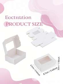 10pcs/White Gift Box Small Candy Box Mini Paper Boxes With Window Sweet Boxes Cardboard Box Treat Box Kraft Boxes For Party Favor Jewelry Wedding - White - View 4