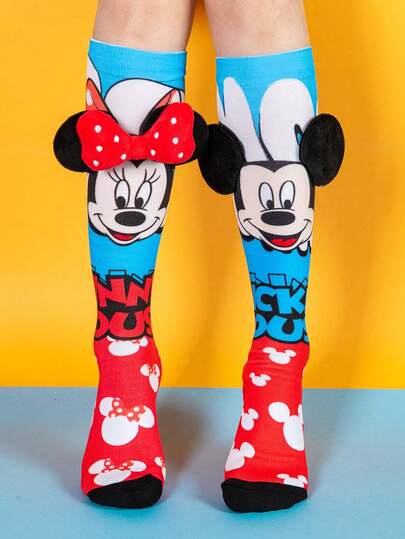 Disney Cute 3D Children's Over-The-Knee Socks, Fashionable Kids Long Socks For Parties, High-Quality Gifts, Back To School Season, Must-Have For Little Fans