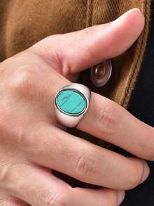 1 chiếc nhẫn thép không gỉ tối giản unisex - Nhiều màu - Xem 6