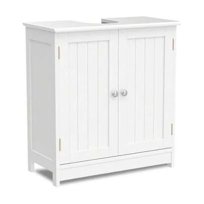 Under Sink White Bathroom Cabinet Basin Storage Cupboard Vanity Shelf Unit Rack