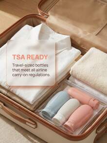 1/3/4个装旅行装可重复灌装瓶，挤压式设计，防漏，可重复使用的化妆品容器（带标签卡），适用于洗发水、沐浴露、乳液、旅行必备品、学习用品、露营、迷你度假用品，适合海滩、浴室、卧室，大容量，商务旅行、旅游 - 彩色 - 查看 3