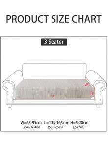 1 bộ bọc ghế sofa bằng vải nhung mềm mại, chống bám bẩn, bền chắc, chống trượt, phù hợp cho mọi mùa, thân thiện với thú cưng, có thể giặt máy, bọc đệm sofa co giãn, phù hợp với sofa đơn/sofa đôi/sofa 3 chỗ/4 chỗ, sofa hình chữ L, bọc tựa lưng - Sọc chéo - trắng - Xem 12