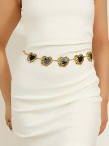 Women's Waist Chain, Retro Bohemian Alloy Heart Waist Chain, Zinc Alloy Metal Waist Belt, Suitable For Spring, Summer, Autumn And Winter - Gold - View 6