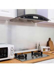 1 Roll Kitchen Backsplash Stickers, 16ft/10ft/3ft , Self Adhesive Drawer Liner Peel And Stick Foil Wallpaper Cabinets Shelf Sticker - View 5