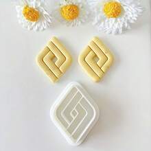 1pc/3pcs Geometric Shaped Soft Clay Earring Mold, DIY Jewelry Pendant Mold - White - View 12