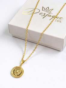 Men's 3mm 70cm Chain With Lion Of Judah Pendant, Premium 18k Gold Plated - 金色 - 查看 5