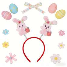 1pc Cartoon Chicken, Egg, Rabbit Themed Cute Non-Woven Fabric Easter Party Headband - Multicolor - View 1