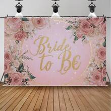1 pieza Elegante pancarta con tema de novia - Hecha de tela de poliéster, decorada con texto y patrones, adecuada para decoración de fiesta de boda, accesorios para despedida de soltera y decoración de pared - 3 - Ver 3