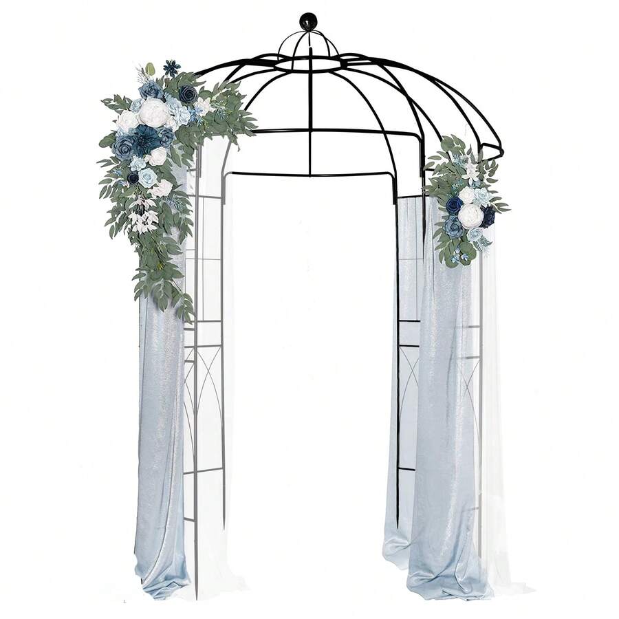 207*207*270cm Plant Trellis, Courtyard Plant Trellis, Climbing Trellis, Plant Pavilion, Courtyard Wrought Iron Gazebo Iron Arch Black - Black - View 1