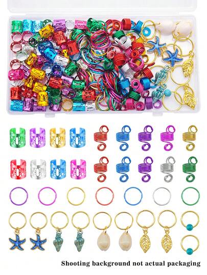 220pcs Ocean Theme Hair Scrunchies Set Includes Star & Shell Colorful Scrunchies - Hair Clips Suitable For Braiding, Bohemian Beach Hair Accessories For Women & Men