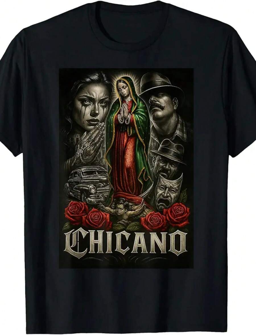 Homies Virgen Maria Lowrider T-Shirt - Black - View 1