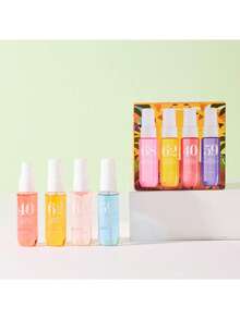 5 Stücke/4 Stücke/1 Stück 40ml Limited Edition Brasilianischer Duftspray, aromatischer Spray, Innen-/Außenbereich Duft Lufterfrischer Spray, langanhaltender tragbarer Reise Lufterfrischer, tropische Früchte, Blumen-Frucht-Mischung, mehrschichtige Duftverstärkung, langanhaltender natürlicher frischer und attraktiver Duft, geeignet für Kleidung, Zuhause, Innenräume - A - Übersicht 5