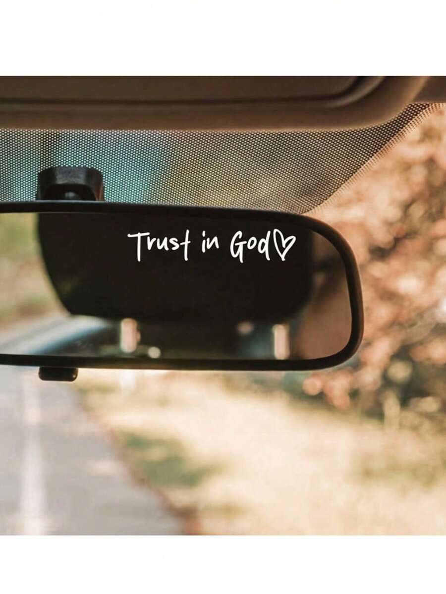 Pegatinas para espejo retrovisor de coche, pegatinas de decoración interior y exterior del coche, accesorios para el coche, decoración del coche, pegatinas para espejo de iglesia - Cree en Dios, fe esperanza en el amor, apariencia brillante autoadhesiva, regalo religioso para maestros, "Cree en Dios" con patrón de corazón - Decoración cristiana de la iglesia, el hogar, la escuela y la oficina - Multicolor - Ver 1