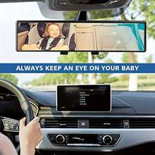 Car Rear View Mirror, 12" Wide Angle Panoramic Rearview Mirror, Universal Clip-On Interior Mirror For Cars, SUVs, Trucks - Wide-angle Car Rearview Mirror - View 3