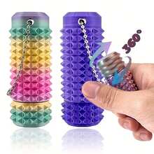 360° Rotating Little Ouchies Fidget Toy With Bearings Pain Fidget Toys For Adults: Rotating Spiky Grippie For Sensory Input - Pain Stimulation Fidget Toys For Anxiety, ADHD, Autism, Office, Travel, Classroom -(Random Color Gradient) - Multicolor - View 4