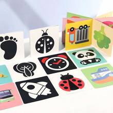 20pcs (40 Sides) Black & White High Contrast Baby Visual Stimulation Cards, Newborn Early Education Flashcards, Color Tracking And Cognitive Development Toys Suitable For 0-36 Months Infants, Montessori Sensory Learning Cards, Perfect Holiday Gift - Multicolor - View 10