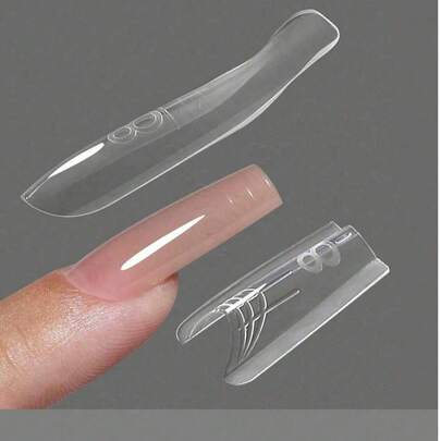 240pcs/Box Sandwich-Style Double-Layer Nail Extension Stickers, New Oval Nail Extension Stickers (Top Layer And Bottom Layer), Quick Nail Extension, Short Almond-Shaped Artificial Nail Stickers. This Extension Product Is Suitable For Nail Salons And Nail Enthusiasts. It Is A Sticky Sticker Used For Nail Art, Which Can Be Used As A Nail Extension Sticker. It Is A Nail Extension Accessory Used By Nail Salons And Nail Artists. It Can Quickly Create Summer-Style Nail Art.