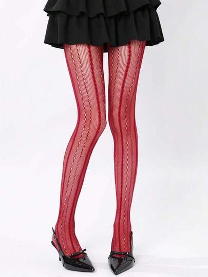 1 Pair Spring/Summer New Hollow Lace Pantyhose, Sexy Y2K Fishnet Stockings, Thin Mesh Tights