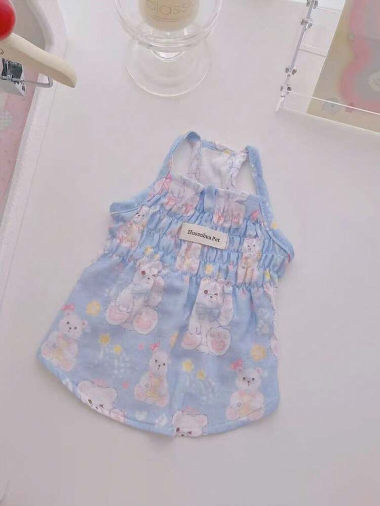 Đầm yếm in họa tiết nhẹ nhàng dễ thương cho thú cưng - Trang phục thoáng khí, nhẹ nhàng dành cho chó và mèo nhỏ/vừa, họa tiết hoa, thỏ, gấu đa năng, phù hợp cho chó Shiba Inu, Yorkshire Terrier vào mùa hè. - Nhiều màu - Xem 16