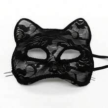 1pc Gothic Cat Face Mask, Sexy Gothic Costume Suitable For Masquerade Ball, Role Play, Halloween Party - Elegant Mask - Multicolor - View 4