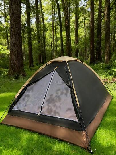 1pc Large 2-3 Person Tent, Easy Assembly, Foldable, Storable, Mosquito-Proof With Mesh, Suitable For Camping, Picnic, Fishing, Home Use, Sun Shelter