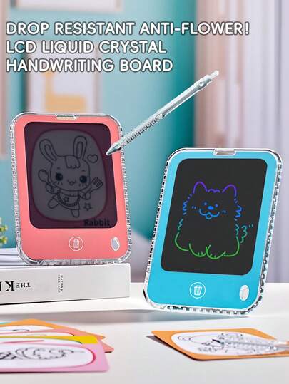 LCD Writing Tablet, Shockproof Doodle Board With Stylus Pen, Reusable For Children 3+ Years Old, Portable Drawing Pad For Preschool Education Toys