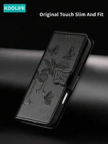 Koolife 1pc Leather Wallet Phone Case For 17 Pro Max/ 17/ 17, Full Body Protective Cover With Card Slot - Black - View 4