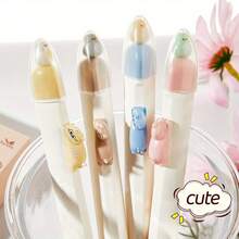 1/4/8支/套 - 0.5毫米可爱猫咪图案按动式圆珠笔,中性笔身,配0.5毫米笔芯,适合学生使用 - 貓咪造型 - 查看 7