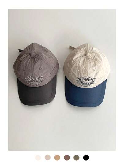 Mũ lưỡi trai rộng vành unisex, kiểu dáng tối giản, thêu chữ, phối màu nổi bật, thoáng khí, chống nắng, thích hợp cho mùa hè, kiểu dáng thường ngày cho cặp đôi.