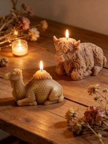 1pc New 3D Yak & Camel Plaster Mold, Creative Baking Mold, Candle Mold, Cartoon Yak & Camel Silicone Mold - A - View 1