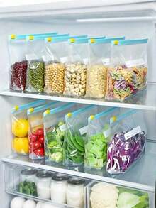 [Fast Delivery] 10 Sheets, Sliding Lock Closure Sealed Bags, Food Storage Bags, Self-Sealing Thick Freezer Bags, Vacuum Sealed Bags, Freshness Preserving Bags - Multicolor - View 4