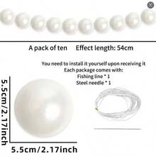 10 pièces Guirlande de perles de fond de mariage DIY Faux brins pour décoration de plafond et de mur Élégante fête bohème Décoration de la Saint-Valentin 260209 - Ornements de perles de mariage - Voir 11