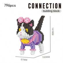 2026 New Animal Building Blocks Cat Unisex Series Assembly Toy, High Difficulty Adult Puzzle, Living Room Decor, Gift For Friends And Family - Multicolor - View 7